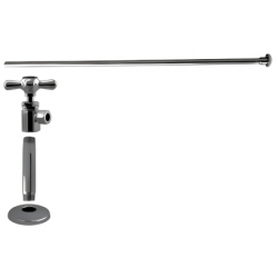 RKB0014 1/2" IPS * 3/8" * 20" Flat Head Riser Toilet Kit - Cross Handle.